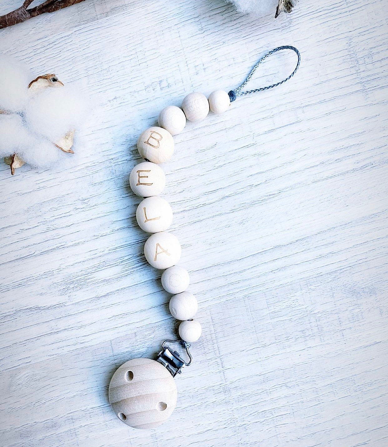 Schnullerkette Natur Personalisiert Schnullerkette Natur Personalisiert von LoveMoonKids