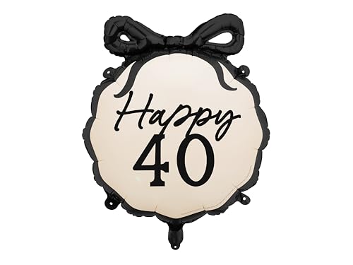 Folienballon „Happy 40“ – Edle Geburtstagsdeko in Schwarz-Weiß – 57,5 x 56 cm – Hochwertiger Helium- und süße Luftballon für stilvolle Feiern – Wiederverwendbar und langlebig Folienballon „Happy 40“ – Edle Geburtstagsdeko in Schwarz-Weiß – 57,5 x 56 cm – Hochwertiger Helium- und süße Luftballon für stilvolle Feiern – Wiederverwendbar und langlebig von Lovely Balloon