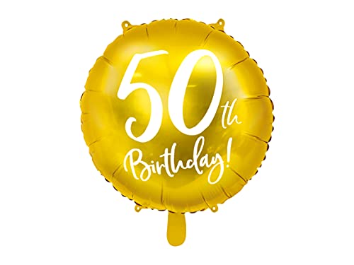 Luftballon 50. Geburtstag Ballon 50 Gold Folienballon Nummer 50 Geburtstag Luftballon Frauen Männer Folienluftballon 45cm Heliumballon Zahl 50 von Lovely Balloon