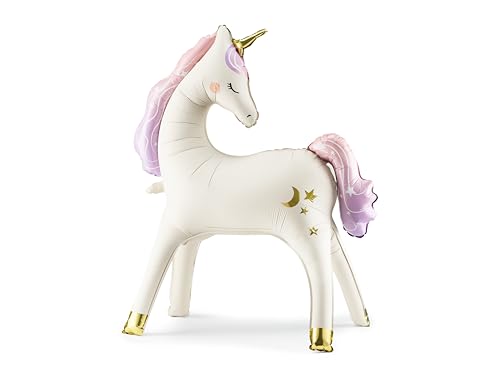 XXL Einhorn Folienballon 100cm – Stehend Unicorn Luftballon Deko Kindergeburtstag Mädchen, Luft geeignet, selbstschließend, süßer Ballon Partydeko, Geschenk Einhorn Deko Mädchen, wiederverwendbar von Lovely Balloon
