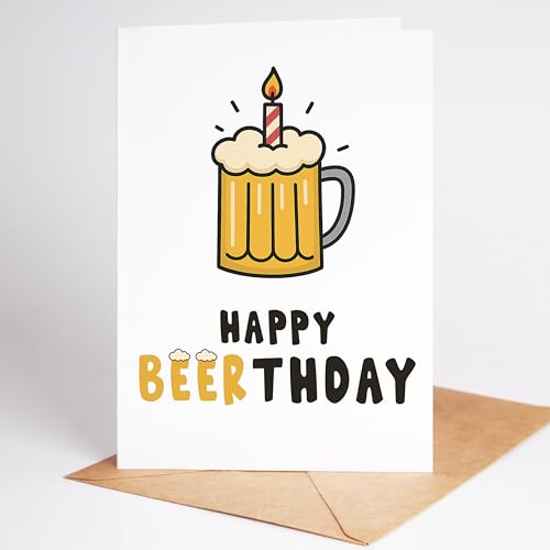 Lovely Cards - Happy Beerthday - lustige Geburtstagskarten für Frauen Männer - Mann Frau - Geburtstagskarte lustig - lustige Geburtstagsgeschenke - A6 (Klappkarte) 30. - 40. - 50. - 60. von Lovely Cards