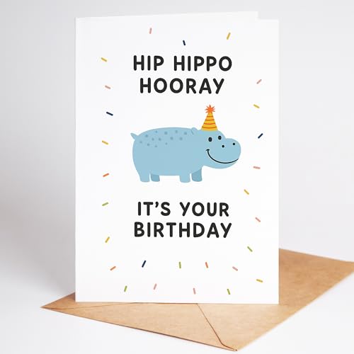 Lovely Cards - Hippo - lustige Geburtstagskarten für Frauen Männer - Mann Frau - Geburtstagskarte lustig - lustige Geburtstagsgeschenke - A6 (Klappkarte) 40. Jahre 30. Jahre von Lovely Cards