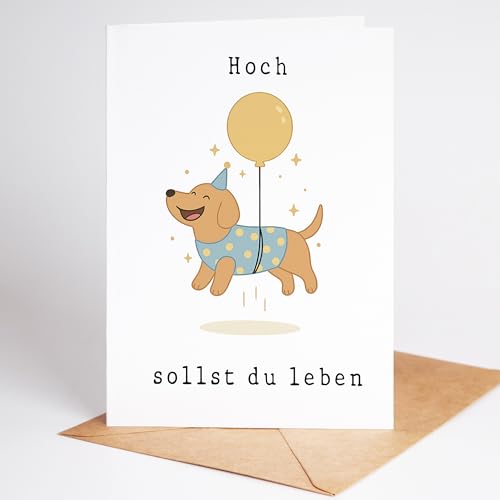 Lovely Cards - Hoch sollst du leben Labrador - lustige Geburtstagskarten für Frauen Männer - Mann Frau - Geburtstagskarte lustig - lustige Geburtstagsgeschenke - A6 (Klappkarte) 40. Jahre 30. Jahre von Lovely Cards