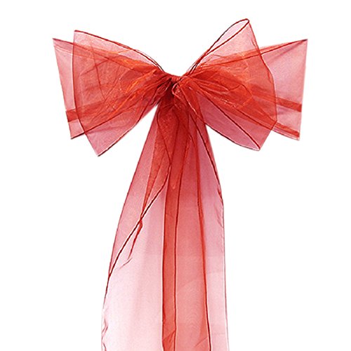 10 Schleifen Stuhlbandschleifen aus Organza für Bankett Hochzeit Party Dekoration rot von LovelyLifeAST