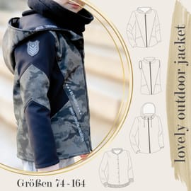 lovely outdoor jacket 74-164 Kombi-eBook Schnittmuster Jacke & Weste Softshelljacke von LovelySewDesign