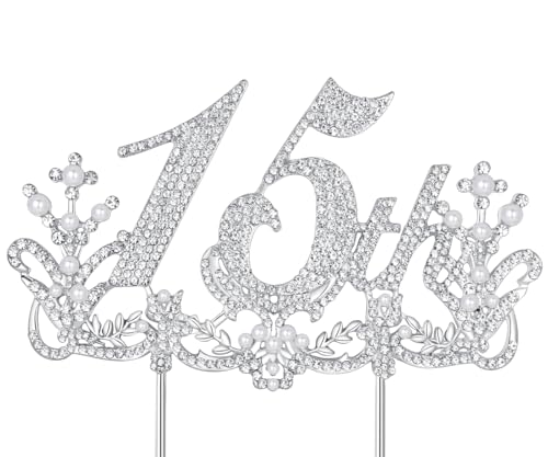 Lovelyshop Luxuriöser Tortenaufsatz für 15. Geburtstag und Quinceañera, silberfarben Lovelyshop Luxuriöser Tortenaufsatz für 15. Geburtstag und Quinceañera, silberfarben von Lovelyshop