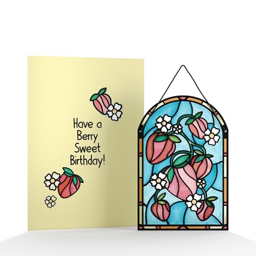Lovepop® Erdbeer Geburtstagskarte mit Sonnenfänger suncatcher berry birthday card Geburtstag Klappkarte mit Fensterdeko | inkl. Umschlag & Versteckfach für Geld & Gutscheine von Lovepop