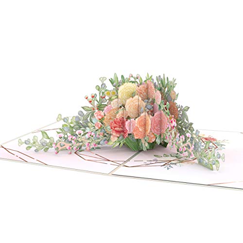 Lovepop® Hochzeitsblumen 3D-Pop-Up-Karte – Hochzeits-Grußkarte mit Einsteckfach und Umschlag, handgemachte Pop-up-Hochzeitskarte mit Blumenstrauß, 3D-Klappkarte für Paare zur Verlobung oder Hochzeit von Lovepop