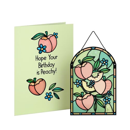 Lovepop® Pfirsich Geburtstagskarte mit Sonnenfänger suncatcher peach birthday card Geburtstag Klappkarte mit Fensterdeko | inkl. Umschlag & Versteckfach für Geld & Gutscheine von Lovepop