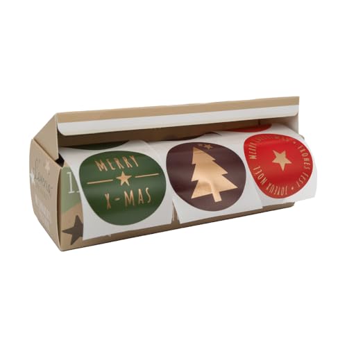Loveria Sticker Set Weihnachten | 150 Weihnachtssticker selbstklebend, 3 Motive, 50 Aufkleber pro Motiv | ideal für Weihnachten, Geschenke, Postkarten | L: 5cm B: 15cm H: 4,4cm von Loveria
