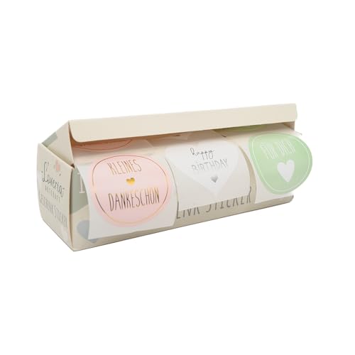 Loveria Sticker Set mit Motto | 150 Sticker mit Motto 'Für Dich' 'Happy Birthday' 'Kleines Dankeschön', je 50 Stück | ideal als Geschenk | 4,5cm Loveria Sticker Set mit Motto | 150 Sticker mit Motto 'Für Dich' 'Happy Birthday' 'Kleines Dankeschön', je 50 Stück | ideal als Geschenk | 4,5cm von Loveria