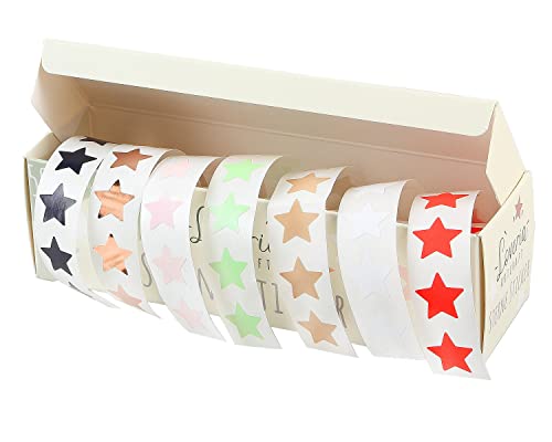 Sternensticker, 500 Sternsticker in 7 unterschiedlichen Farben Herz ca. 1,5 cm, weiß, taupe, salbei, rosè metallic, rosa, herzrot, schwarz, je Farbe 72 Stück von Loveria