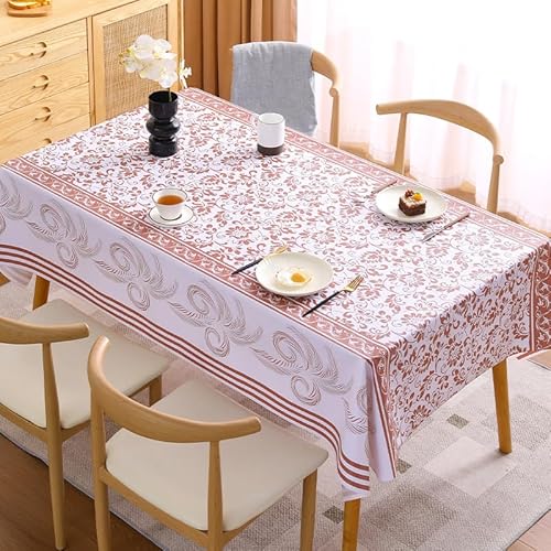 Gartentischdecke Retro Pink Floral Tischdecke Outdoor Indoor Wasserdicht Tischdecke Geburtstag Tischdecke Abwaschbar Fleckschutz Party Tischdecke Esstisch Table Cloth(140x240cm) von Lovewang