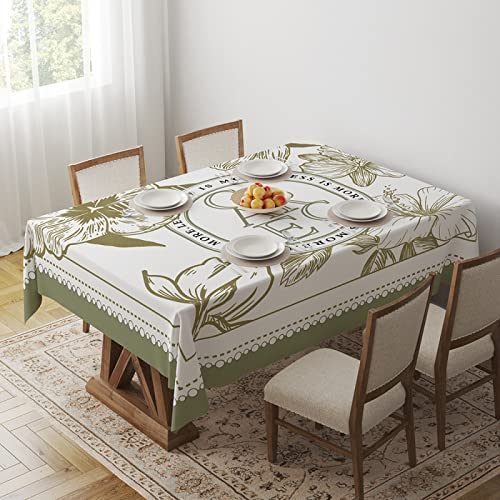 Tischdecke Geburtstag Beige Grün Retro Tischdecke Abwaschbar Polyester Stoff Gartentischdecke Party Wasserabweisend Table Cloth Abwischbare Tischtuch Quadratisch(90x90cm) von Lovewang