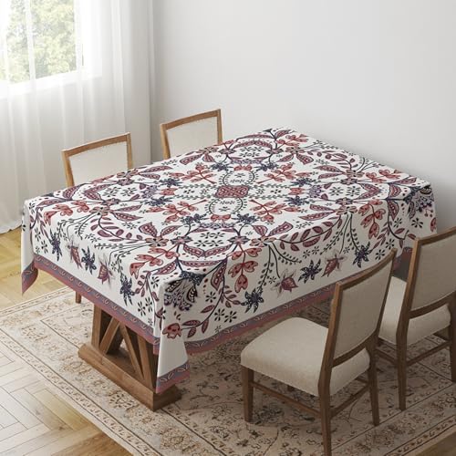Tischdecke Geburtstag Blätter Orange Braun Tischdecke Abwaschbar Polyester Stoff Gartentischdecke Party Wasserabweisend Table Cloth Abwischbare Tischtuch Quadratisch(90x90cm) von Lovewang