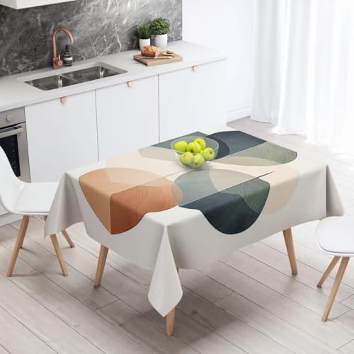 Tischdecke Geburtstag Blaues Retroblatt Tischdecke Abwaschbar Polyester Stoff Gartentischdecke Party Wasserabweisend Table Cloth Abwischbare Tischtuch Quadratisch(140x140cm) von Lovewang