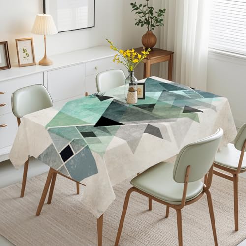 Tischdecke Geburtstag Geometrisch Grau Grau Tischdecke Abwaschbar Stoff Gartentischdecke Party Outdoor Indoor Wasserabweisend Table Cloth Abwischbare Tischtuch Rechteckig(100x140cm) von Lovewang