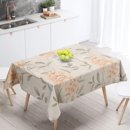 Tischdecke Geburtstag Orange Blumenblätter Tischdecke Abwaschbar Polyester Stoff Gartentischdecke Party Wasserabweisend Table Cloth Abwischbare Tischtuch Quadratisch(90x90cm) von Lovewang