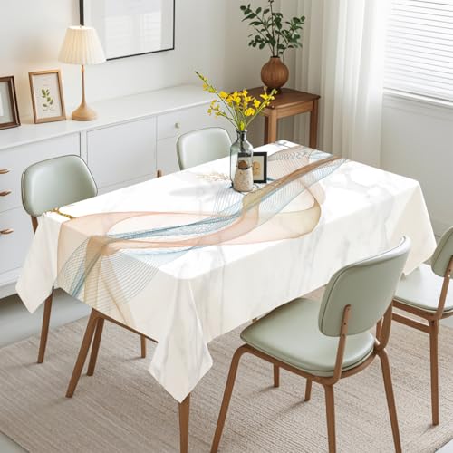 Tischdecke Geburtstag Orange Linienbaum Tischdecke Abwaschbar Stoff Gartentischdecke Party Outdoor Indoor Wasserabweisend Table Cloth Abwischbare Tischtuch Rechteckig(140x240cm) von Lovewang