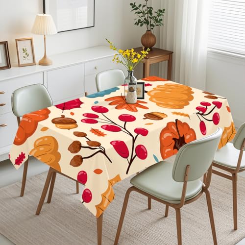 Tischdecke Geburtstag Orange Red Floral Tischdecke Abwaschbar Stoff Gartentischdecke Party Outdoor Indoor Wasserabweisend Table Cloth Abwischbare Tischtuch Rechteckig(100x140cm) von Lovewang
