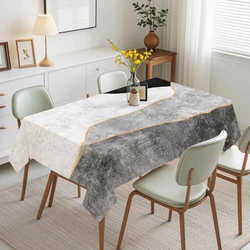 Tischdecke Geburtstag Retro Grau Geometrie Tischdecke Abwaschbar Stoff Gartentischdecke Party Outdoor Indoor Wasserabweisend Table Cloth Abwischbare Tischtuch Rechteckig(140x240cm) von Lovewang