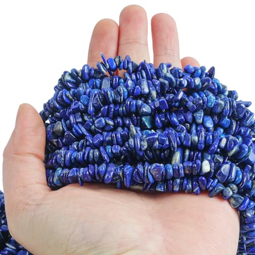 Lovionus89 150cm Lapislazuli unregelmäßig geformter Kristall und heilende getrommelte Chipsteinperlen für die Schmuckherstellung Lovionus89 150cm Lapislazuli unregelmäßig geformter Kristall und heilende getrommelte Chipsteinperlen für die Schmuckherstellung von Lovionus89