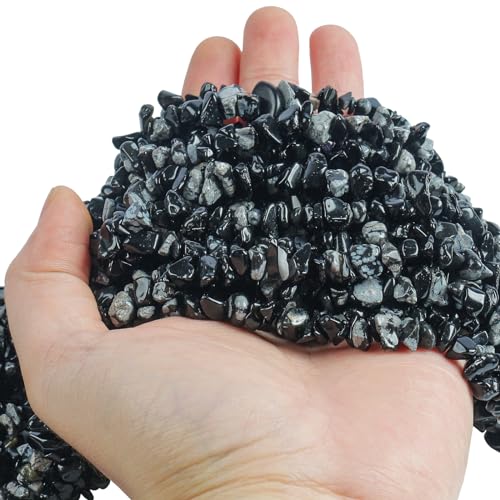 Lovionus89 150cm Schneeflocken-Obsidian unregelmäßig geformter Kristall und heilende getrommelte Chipsteinperlen für die Schmuckherstellung Lovionus89 150cm Schneeflocken-Obsidian unregelmäßig geformter Kristall und heilende getrommelte Chipsteinperlen für die Schmuckherstellung von Lovionus89