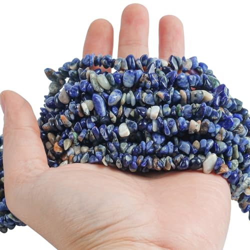 Lovionus89 150cm Sodalith unregelmäßig geformter Kristall und heilende getrommelte Chipsteinperlen für die Schmuckherstellung Lovionus89 150cm Sodalith unregelmäßig geformter Kristall und heilende getrommelte Chipsteinperlen für die Schmuckherstellung von Lovionus89