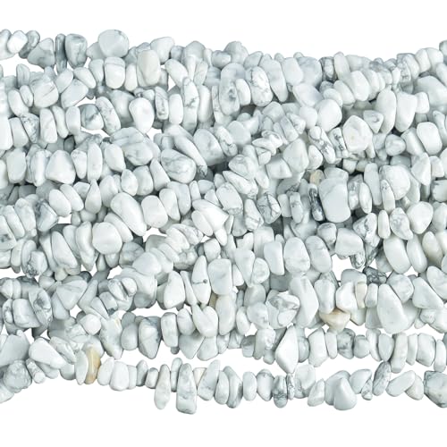 Lovionus89 150cm Weißes Howlite Türkis unregelmäßig geformter Kristall und heilende getrommelte Chipsteinperlen für die Schmuckherstellung Lovionus89 150cm Weißes Howlite Türkis unregelmäßig geformter Kristall und heilende getrommelte Chipsteinperlen für die Schmuckherstellung von Lovionus89
