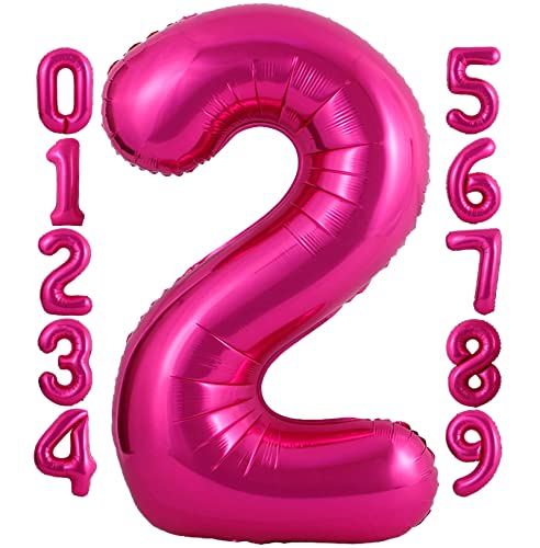 101,6 cm großer Ballon mit Zahl 2, große Jumbo-Ziffern, Mylar-Folie, Helium-Ballons für Geburtstagsparty, Feier, Dekorationen, Abschlussfeiern, Jahrestag, Babyparty, Fotoshooting, 101,6 cm, Hot Pink 101,6 cm großer Ballon mit Zahl 2, große Jumbo-Ziffern, Mylar-Folie, Helium-Ballons für Geburtstagsparty, Feier, Dekorationen, Abschlussfeiern, Jahrestag, Babyparty, Fotoshooting, 101,6 cm, Hot Pink von Lovoir
