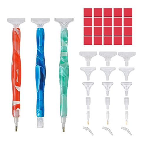Lowats Diamant Malstift aus Kunstharz Stift 3 Stück Diamond Painting Stift Diamond Painting Pen Diamant Painting Stift Set Diamanten Kurviger Stift Diamond Painting Zubehör Stift von Lowats