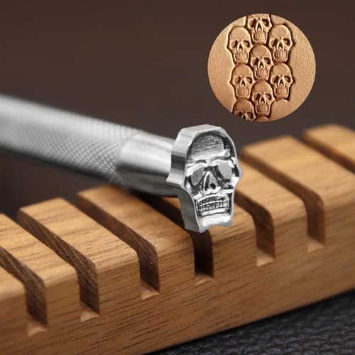 Totenkopf-Lederstempel, Leder-Stempelwerkzeug, 304 Edelstahl, Lederwaren, geometrisches Muster, Schnitzwerkzeuge Totenkopf-Lederstempel, Leder-Stempelwerkzeug, 304 Edelstahl, Lederwaren, geometrisches Muster, Schnitzwerkzeuge von Lowhigh
