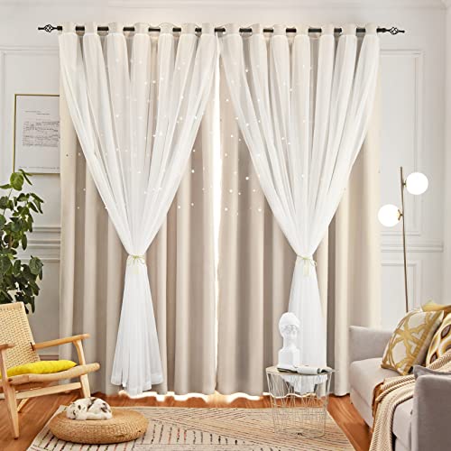 Loyala Sternvorhänge Doppellagige Vorhänge Verdunkelungsvorhänge Blickdichte Gardinen für Schlafzimmer Kindervorhänge, niedliche Vorhänge, 213 cm lang, 2 Paneele-Set, beige Vorhänge, 107 x 213 cm Loyala Sternvorhänge Doppellagige Vorhänge Verdunkelungsvorhänge Blickdichte Gardinen für Schlafzimmer Kindervorhänge, niedliche Vorhänge, 213 cm lang, 2 Paneele-Set, beige Vorhänge, 107 x 213 cm von Loyala