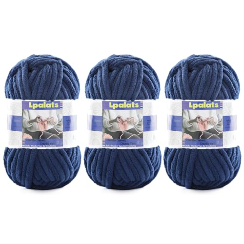 Dickes Chenille-Garn zum Häkeln, 3 Stück, 100 g, #6 super sperrig, Polyester, Babydeckengarn zum Häkeln, Amigurumi-Decken (3, gegerbtes Grün) von Lpalats