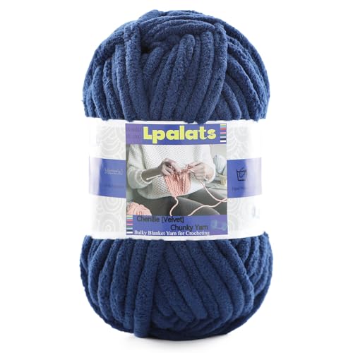 Dickes Chenille-Garn zum Häkeln – 1 Packung mit 100 g – #6 super sperrig – Polyester – Babydeckengarn zum Häkeln von Amigurumi-Decken (1, gegerbtes Grün) von Lpalats
