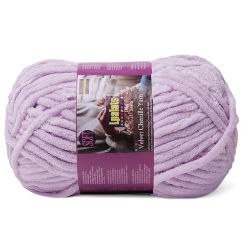 Lpalats Dickes Chenille-Garn zum Häkeln, 200 g, Babydeckengarn zum Häkeln, weich, 175 Meter, flauschige, dicke Plüschgarne zum Stricken von Decken, Amigurumi (1, Hellviolett) von Lpalats