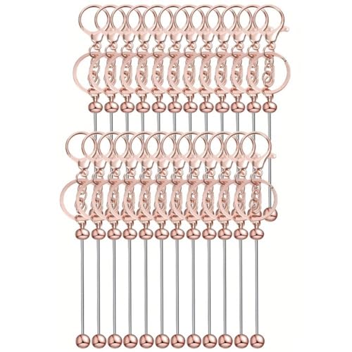 24 Stück Perlen-schlüsselanhänger-stäbe Für Perlen, DIY-Set Zur Herstellung Von Leeren Perlen-schlüsselanhängern, Metall-perlen-schlüsselanhänger Für Anhänger, DIY, Basteln von Lpitoy