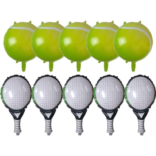 Lpitoy 10 Stück Tennis-Luftballons, Party-Dekorationen, Tennisschläger-Ball-Luftballons Für Männer, Frauen, Kinder, Sport, Tennis-Motto-Party-Dekorationen, Zubehör Lpitoy 10 Stück Tennis-Luftballons, Party-Dekorationen, Tennisschläger-Ball-Luftballons Für Männer, Frauen, Kinder, Sport, Tennis-Motto-Party-Dekorationen, Zubehör von Lpitoy
