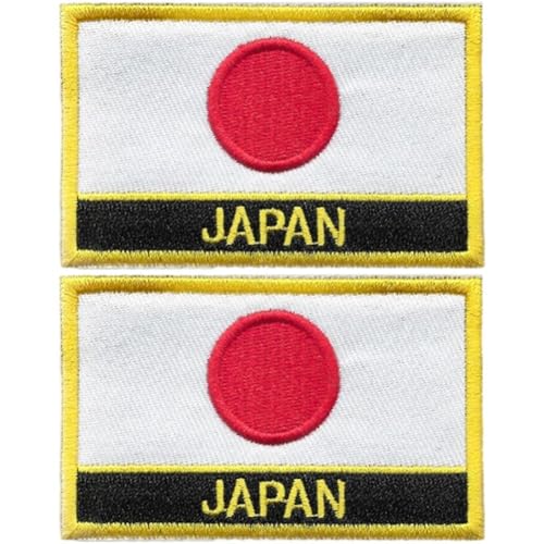 Lpitoy 2 Stück Aufnäher Japanischer Flagge, Bestickt, Taktischer Militärischer Moral-aufnäher, Klettverschluss, Japanische Flaggen-aufnäher Für Kleidung, Hüte Und Rucksäcke von Lpitoy
