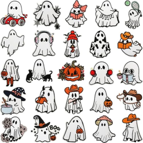 Lpitoy 25 Stück Halloween-aufnäher Zum Aufbügeln, Bestickte Halloween-Applikation, Reparaturflicken, Geister-Patches, DIY-bastelarbeiten Für Kleidung, Rucksack, Hut, Dekoration Lpitoy 25 Stück Halloween-aufnäher Zum Aufbügeln, Bestickte Halloween-Applikation, Reparaturflicken, Geister-Patches, DIY-bastelarbeiten Für Kleidung, Rucksack, Hut, Dekoration von Lpitoy