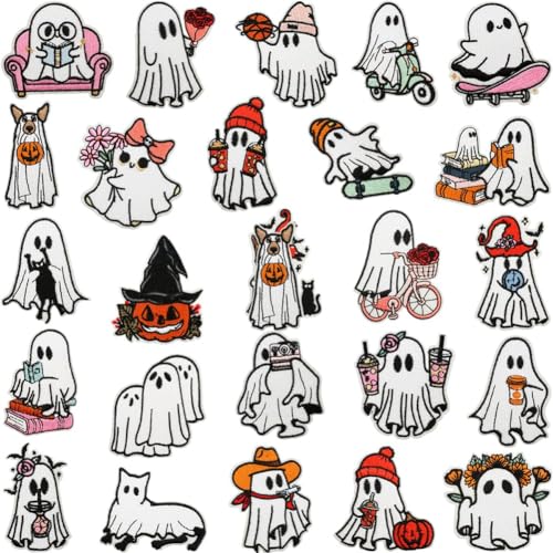 Lpitoy 25 Stück Halloween-aufnäher Zum Aufbügeln, Bestickte Halloween-Applikation, Reparaturflicken, Geister-Patches, DIY-bastelarbeiten Für Kleidung, Rucksack, Hut, Dekoration Lpitoy 25 Stück Halloween-aufnäher Zum Aufbügeln, Bestickte Halloween-Applikation, Reparaturflicken, Geister-Patches, DIY-bastelarbeiten Für Kleidung, Rucksack, Hut, Dekoration von Lpitoy