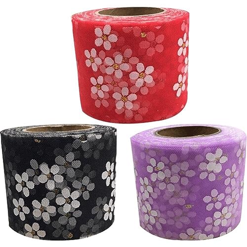 Lpitoy 3 Rollen 6 cm 25 Yards Organzaband Gänseblümchen-Aufdruck, DIY-Handarbeit, Haarschmuck, Kirschblüten, Bedruckt Lpitoy 3 Rollen 6 cm 25 Yards Organzaband Gänseblümchen-Aufdruck, DIY-Handarbeit, Haarschmuck, Kirschblüten, Bedruckt von Lpitoy