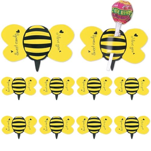 Lpitoy 50 Stück Lutscher-papierkarten, Cartoon-bienenform, Lutscherhalter-Karten, DIY-süßigkeitsverpackungskarten Für Kindergeburtstagsfeier, Kindertagsparty Lpitoy 50 Stück Lutscher-papierkarten, Cartoon-bienenform, Lutscherhalter-Karten, DIY-süßigkeitsverpackungskarten Für Kindergeburtstagsfeier, Kindertagsparty von Lpitoy