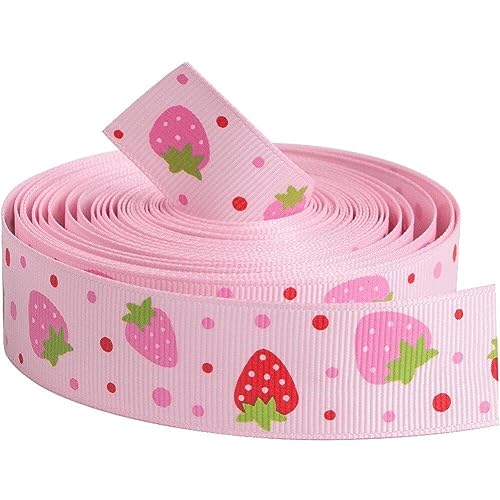 Lpitoy Druckbänder, Erdbeermuster, Schleifenband, Geschenkverpackung, Wickelband, Ripsband Zur Dekoration Lpitoy Druckbänder, Erdbeermuster, Schleifenband, Geschenkverpackung, Wickelband, Ripsband Zur Dekoration von Lpitoy