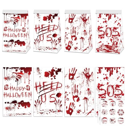 Lpitoy Halloween-Goodies-süßigkeitstüten, 12 Stück, Horror, Blutige Leckereien, Geschenktüten, Gruselige, Blutige Handabdruck-papiertüten Aufklebern Für Halloween-Party-Dekorationen Lpitoy Halloween-Goodies-süßigkeitstüten, 12 Stück, Horror, Blutige Leckereien, Geschenktüten, Gruselige, Blutige Handabdruck-papiertüten Aufklebern Für Halloween-Party-Dekorationen von Lpitoy