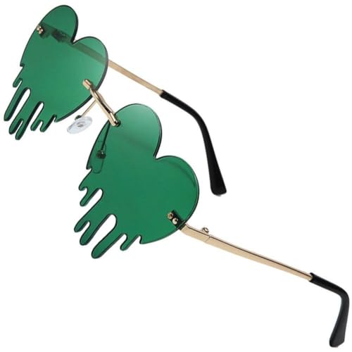 Lpitoy Sonnenbrille St. Patrick's Day Grüne Vierblattbrillen Kobold Kostümgläser Shamrock Sonnenbrille von Lpitoy