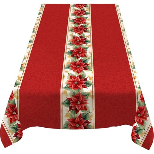 Lpitoy Weihnachtstischdecke, Rote Rechteckige Weihnachtstischdecken, Esstischdecke, Winterhochzeitsfeierdekoration, Esszimmertischdekoration Lpitoy Weihnachtstischdecke, Rote Rechteckige Weihnachtstischdecken, Esstischdecke, Winterhochzeitsfeierdekoration, Esszimmertischdekoration von Lpitoy