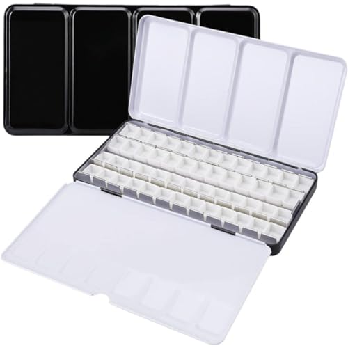 Metall-aquarelldose Ausklappbarer Palette, Große Aquarell-tablett-Palette 52 Leeren Aquarell-halbschalen Für Künstler von Lpitoy