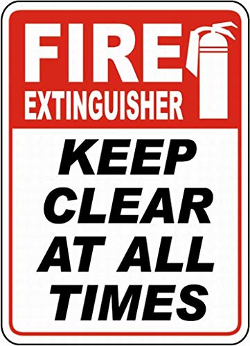 Lplpol Feuerlöscher-Hinweisschild mit Aufschrift "Keep Clear", Blechschild, 30,5 x 45,7 cm von Lplpol