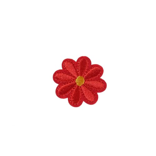 50 Stück Patches zum Aufbügeln, Blume Patches zum Aufbügeln Bestickte Blumen Applikationen für Kleidung Gänseblümchen Stickerei Aufnäher für Jeans Hosen T-Shirt Jacken Mützen DIY-Zubehör, 2 Größen von Lpolkvemelh